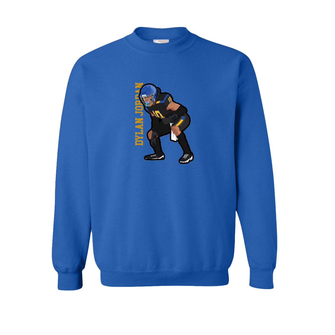 Fleece Crew — Name Vertical in Royal
