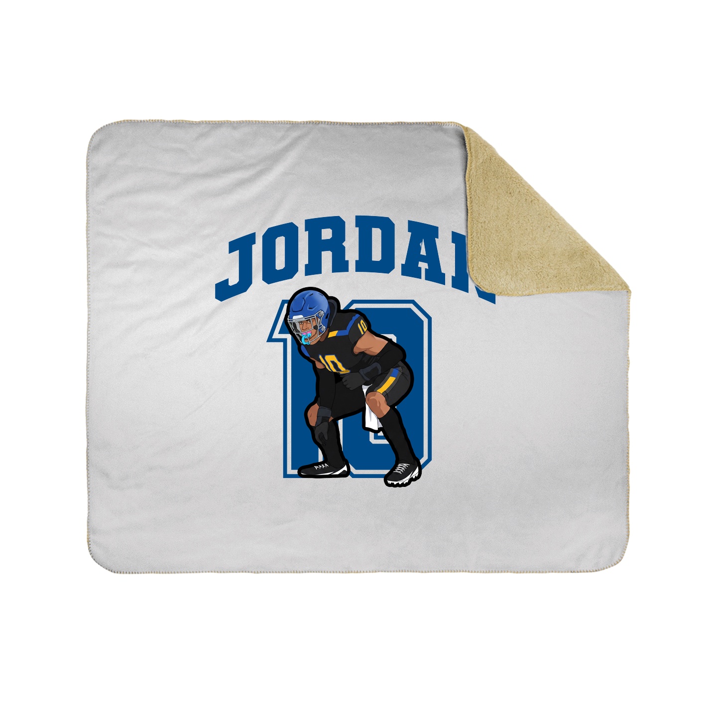 Throw Blanket — Number in White