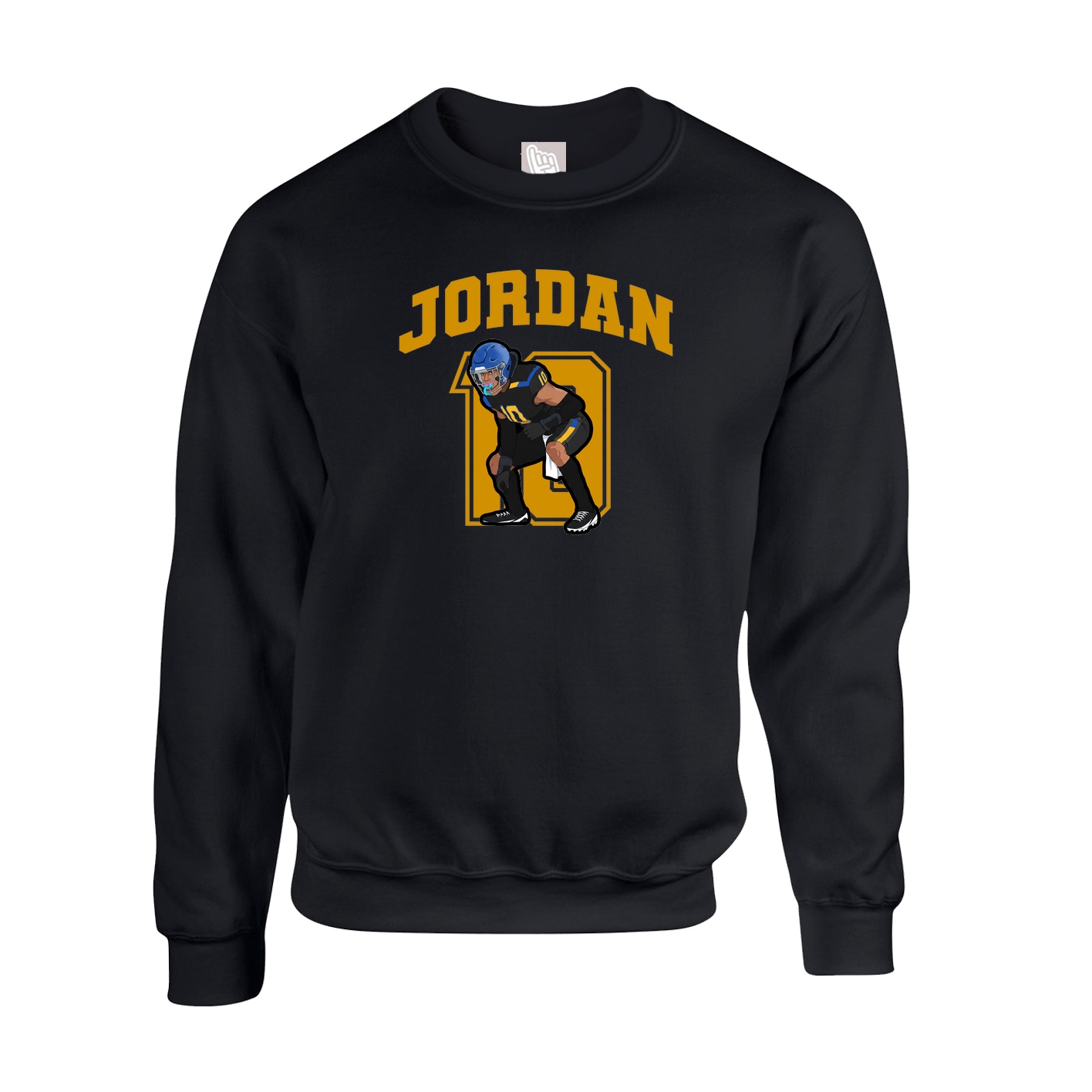 Fleece Crew — Number in Black
