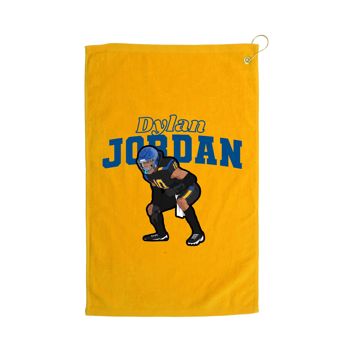Golf Towel — Name Arch in Gold