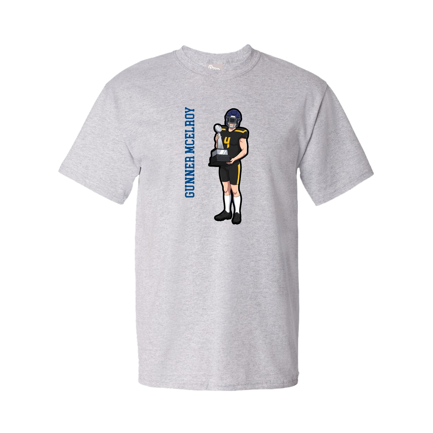Youth Tee — Name Vertical in Grey
