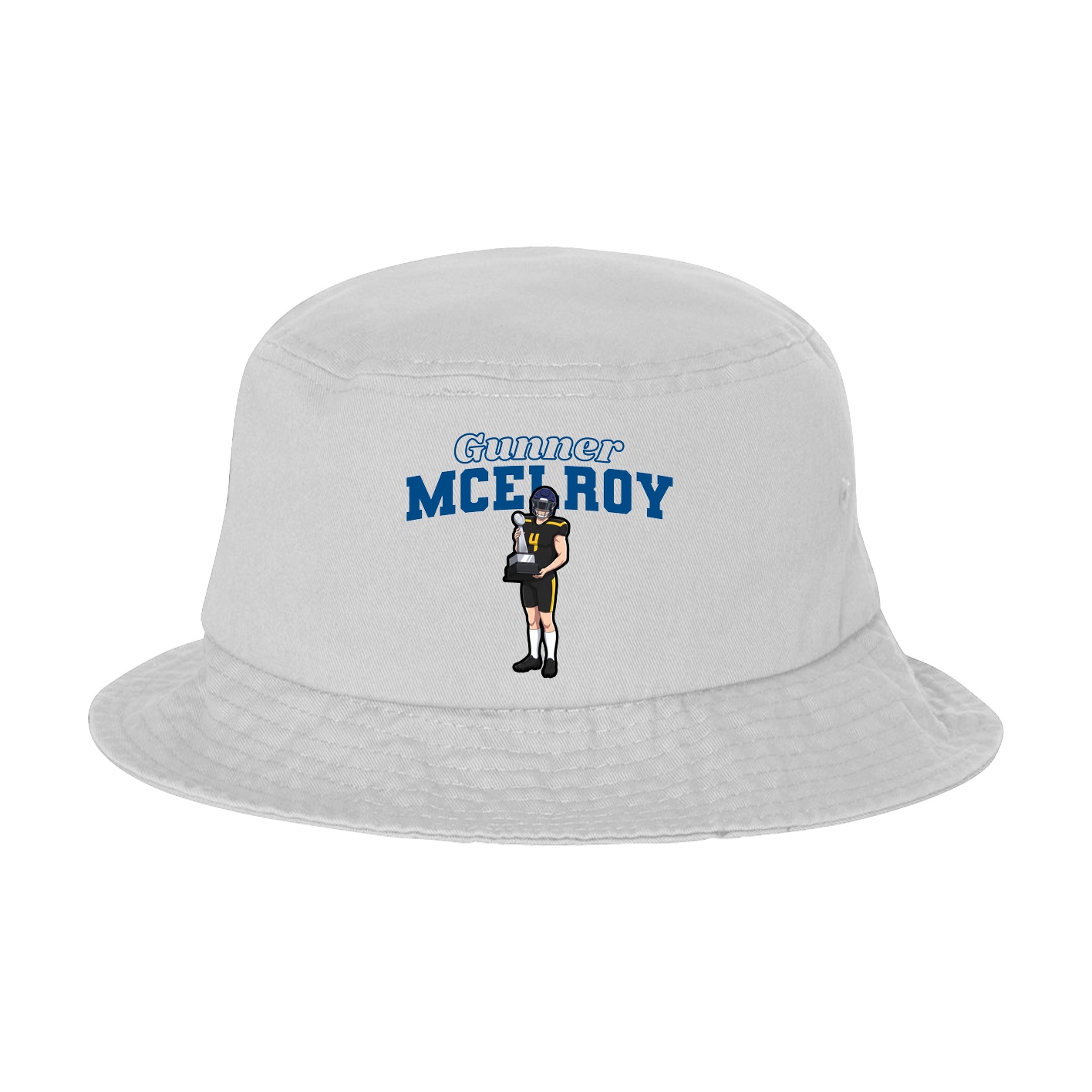 Bucket Cap — Name Arch in White