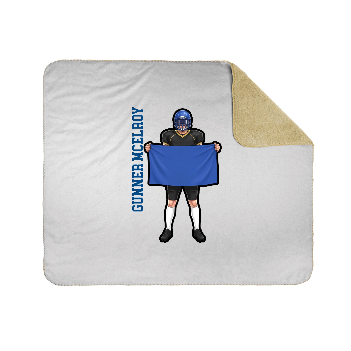 Throw Blanket — Name Vertical in White