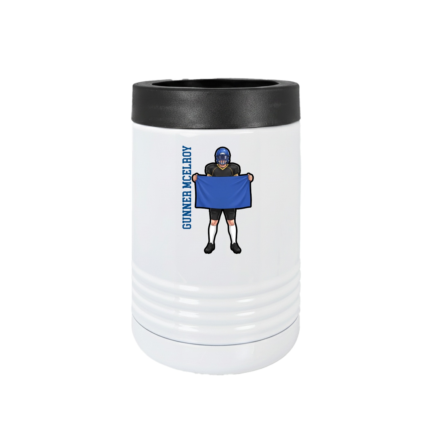 Beverage Holder — Name Vertical in White