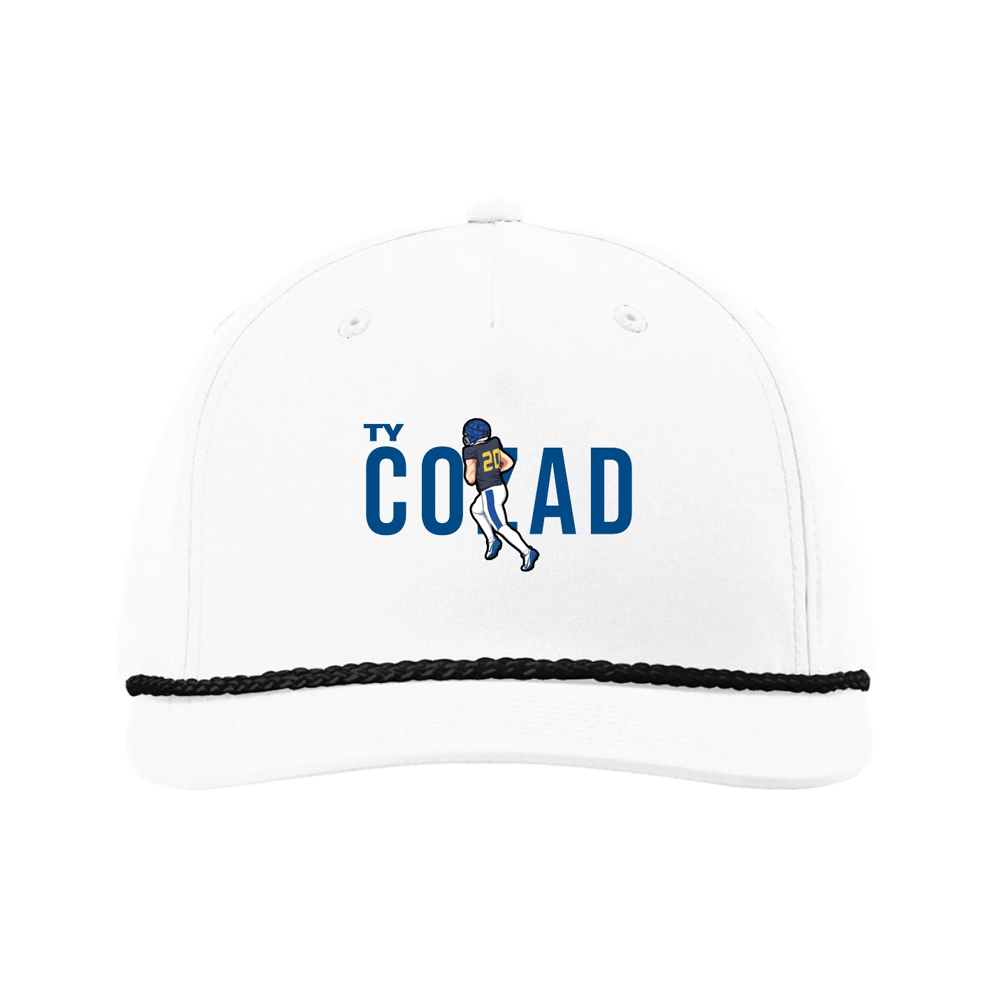 Five-Panel Classic Rope Cap — Player Name in White