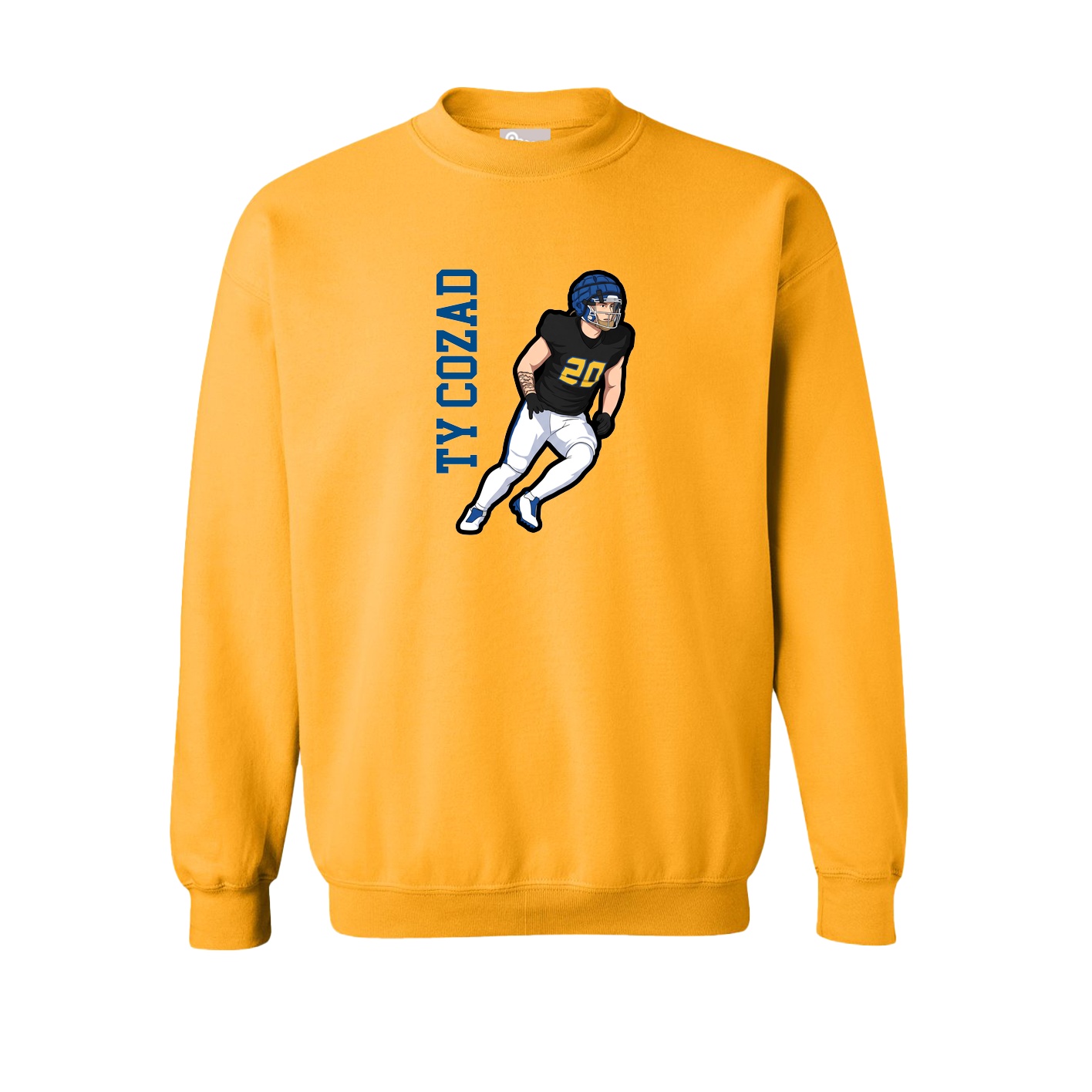 Fleece Crew — Name Vertical in Gold