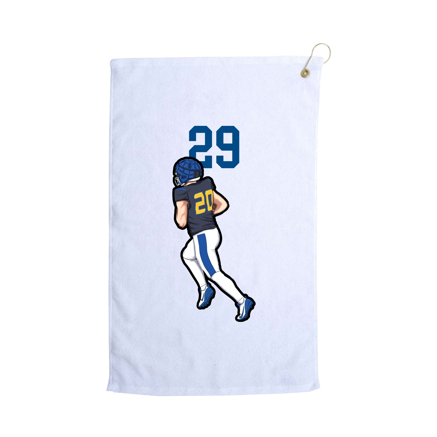 Golf Towel — Number Top in White