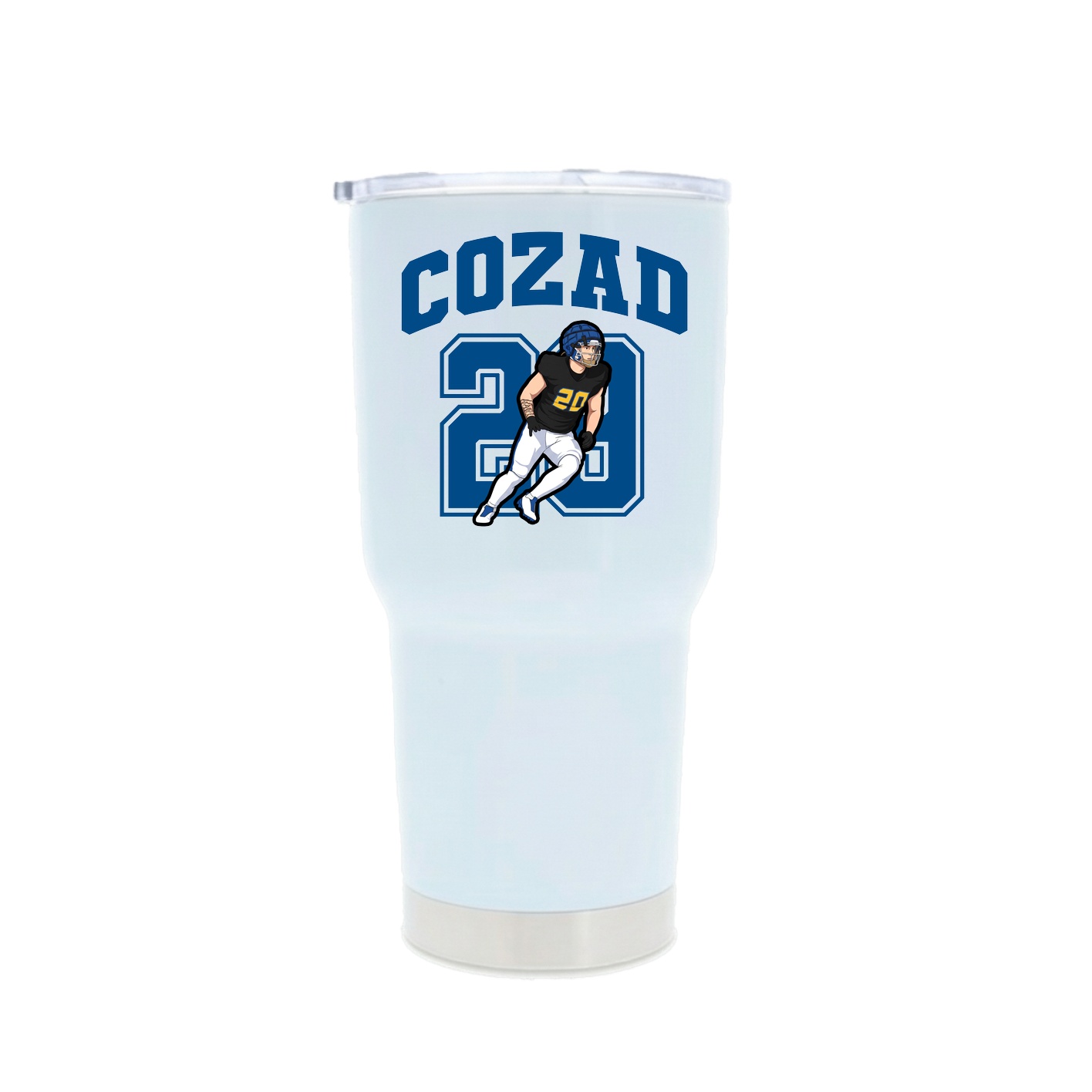 30oz Stainless Steel Tumbler — Number in White