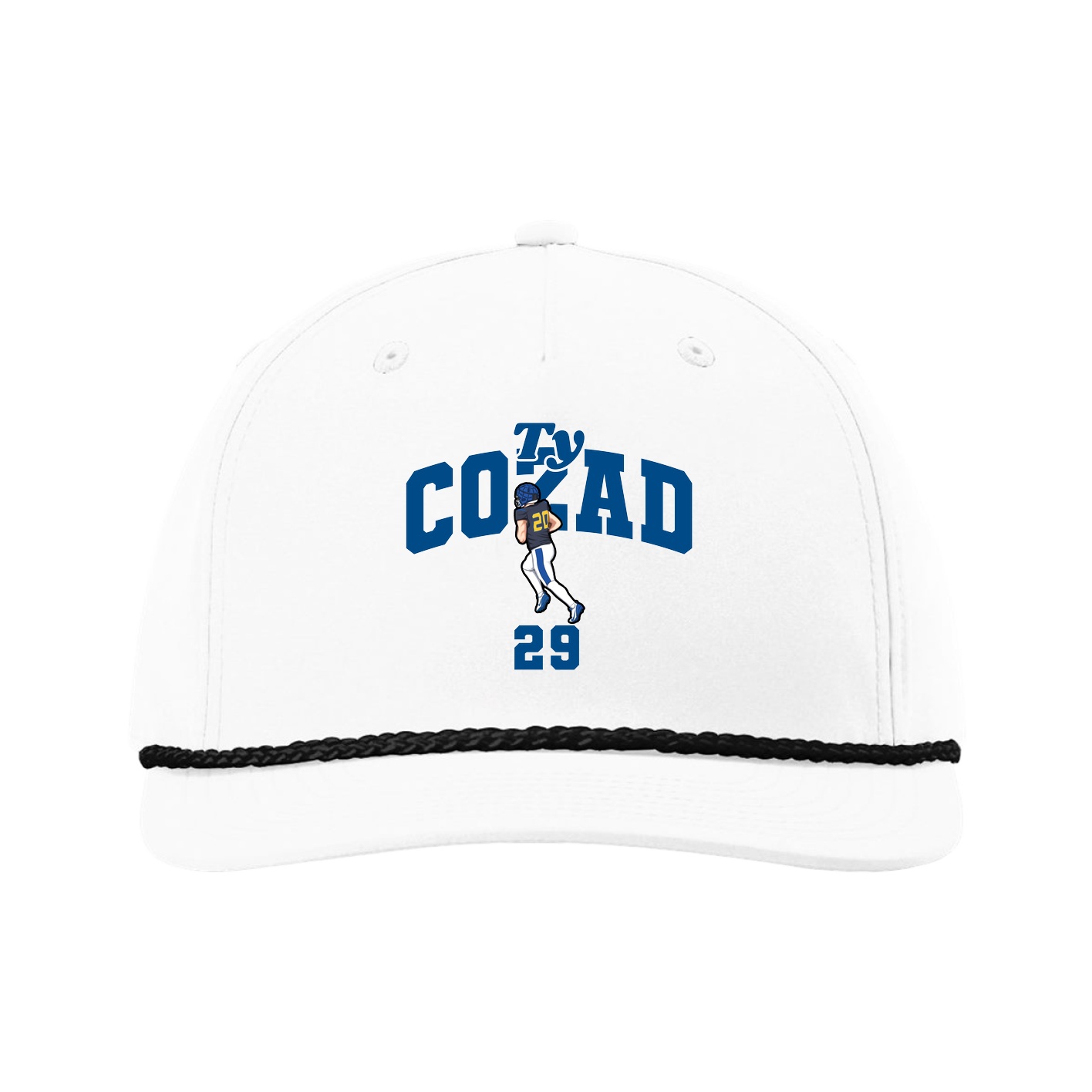 Five-Panel Classic Rope Cap — Signature Arch in White