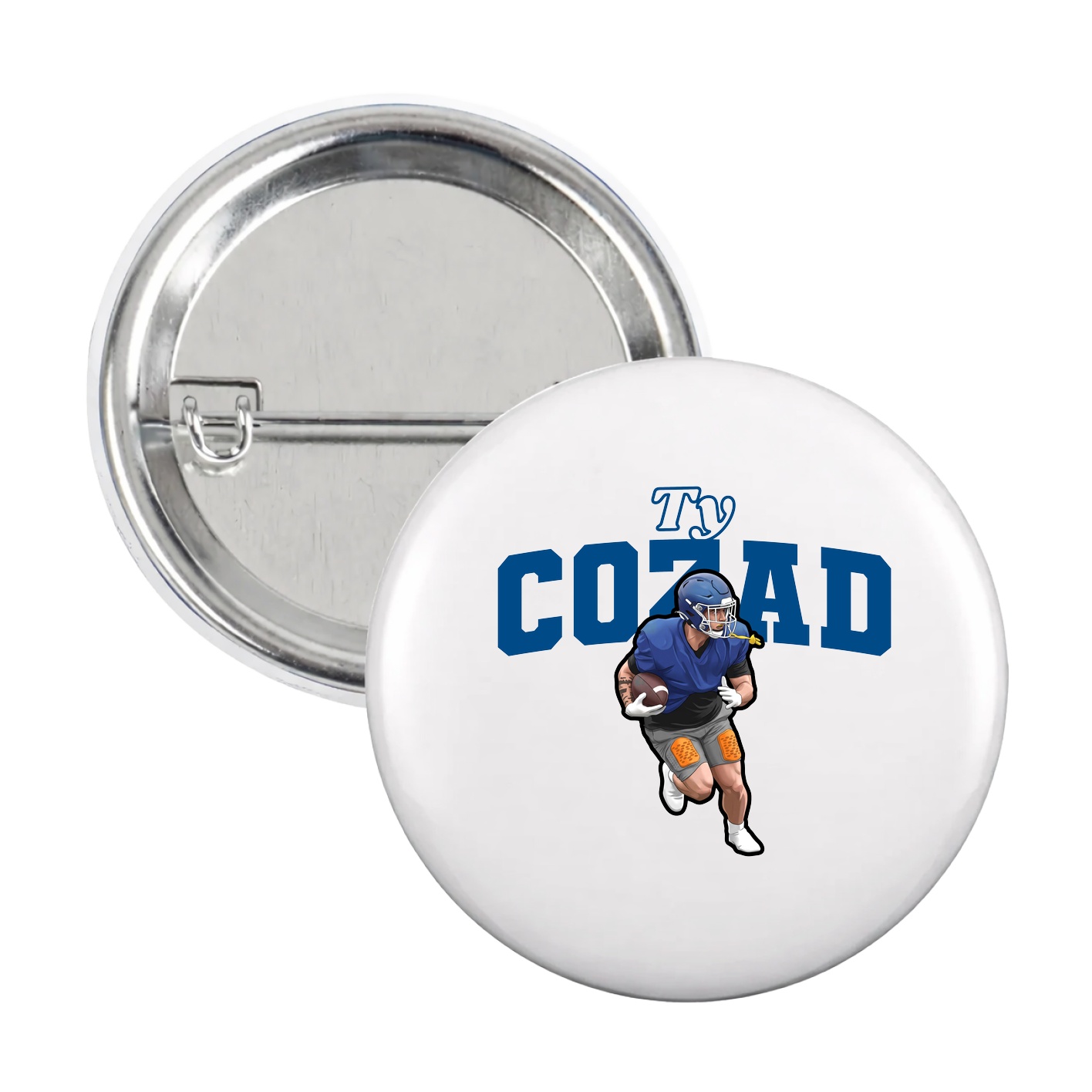 Game Day Button — Name Arch in White