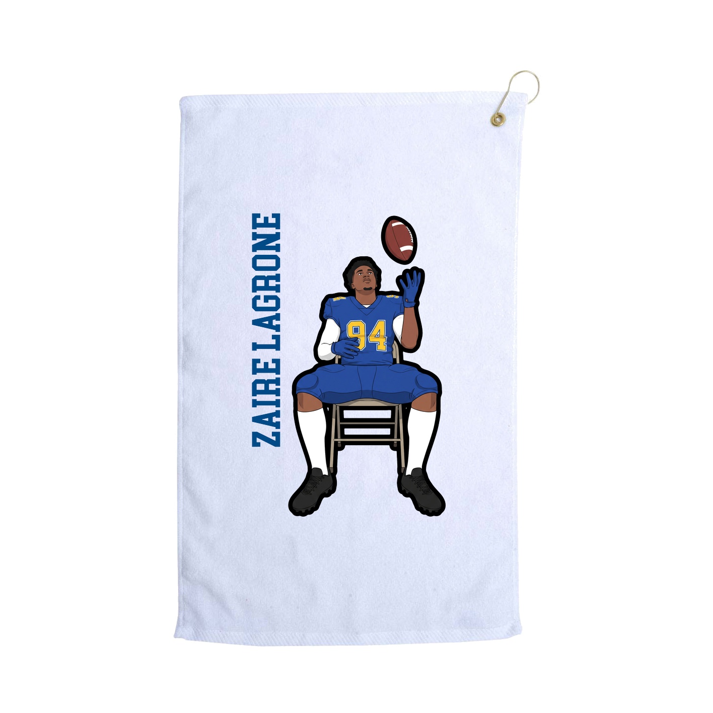 Golf Towel — Name Vertical in White