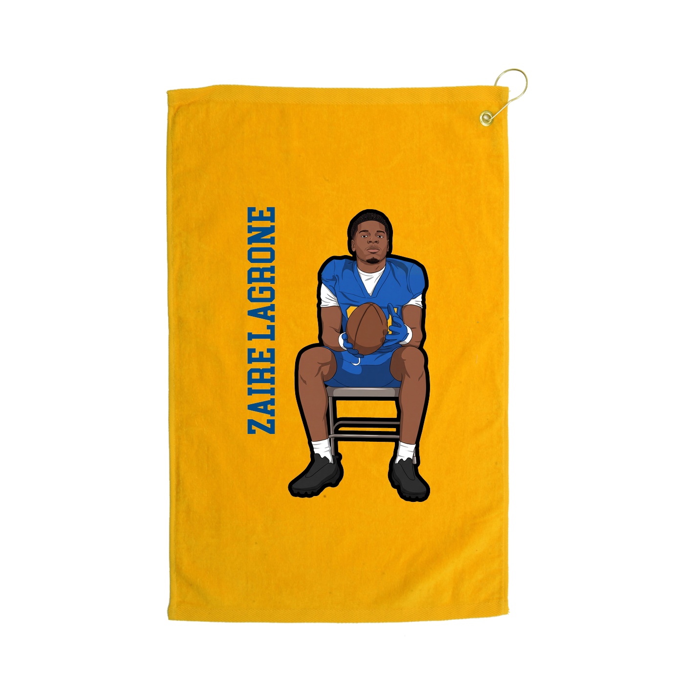 Golf Towel — Name Vertical in Gold