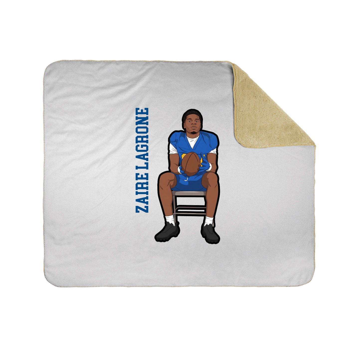 Throw Blanket — Name Vertical in White
