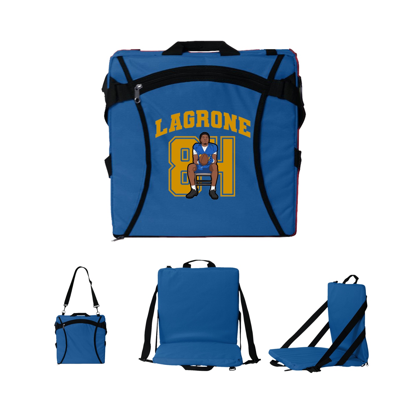 Folding Stadium Seat — Number in Royal