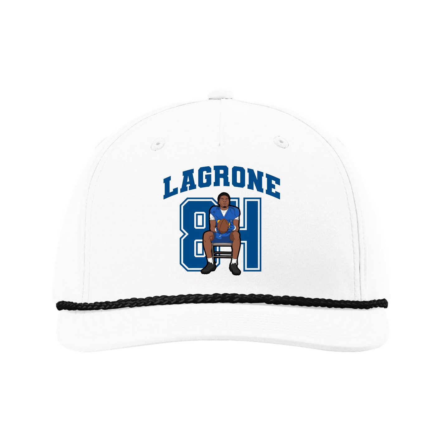 Five-Panel Classic Rope Cap — Number in White