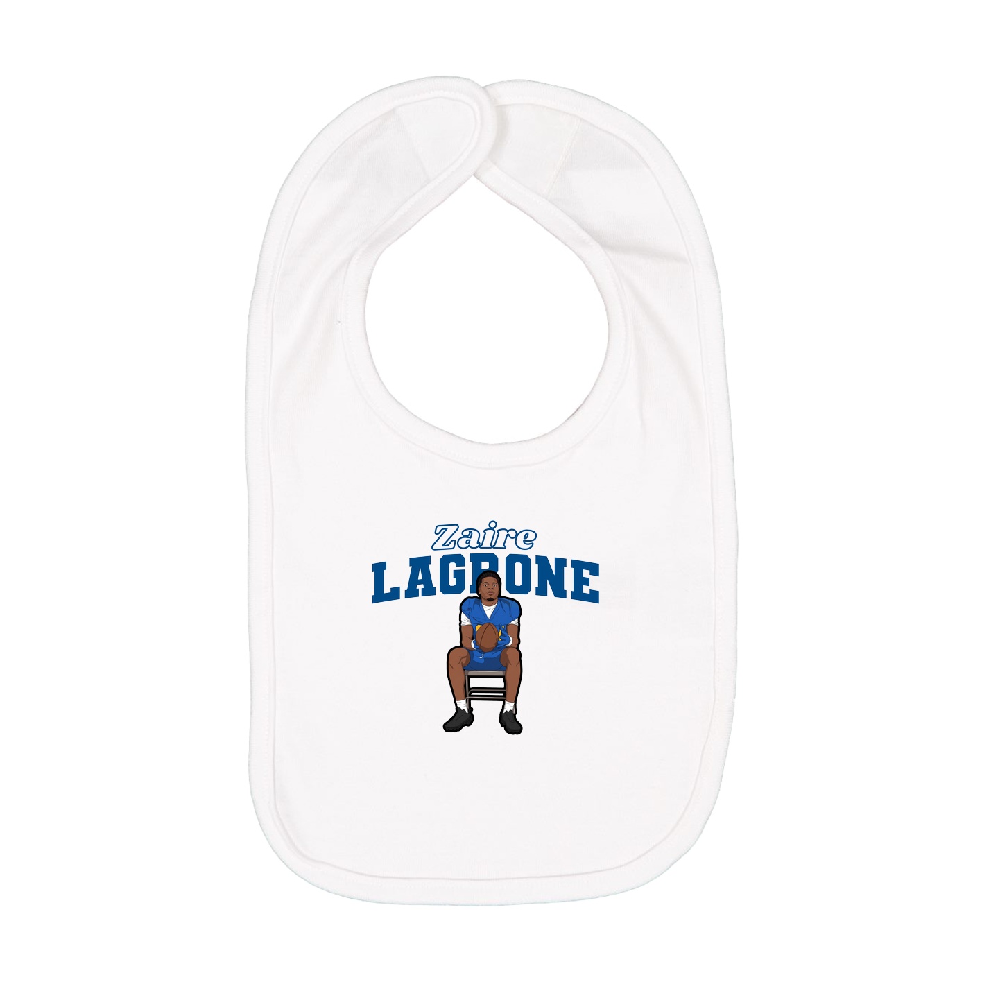 Infant Bib — Name Arch in White