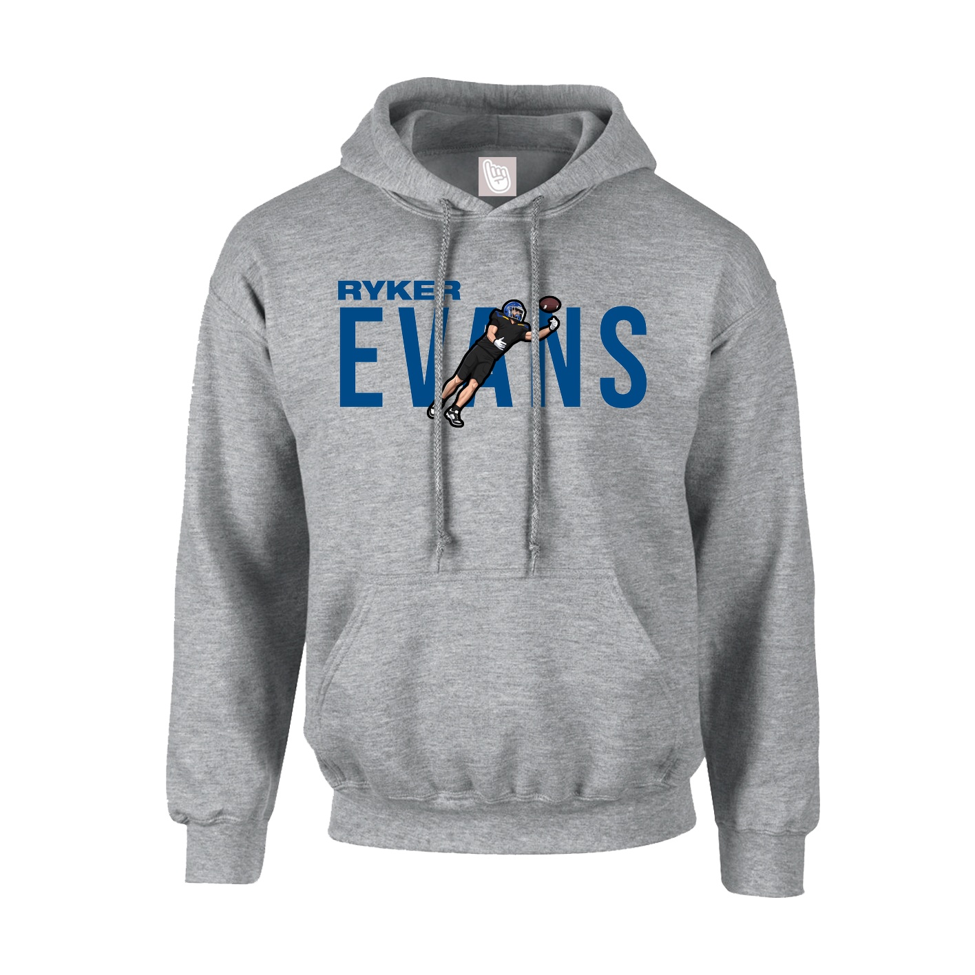 Hoodie — Player Name in Grey