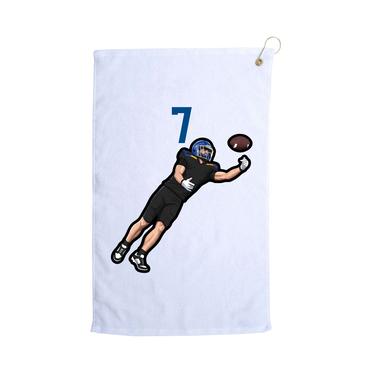 Golf Towel — Number Top in White