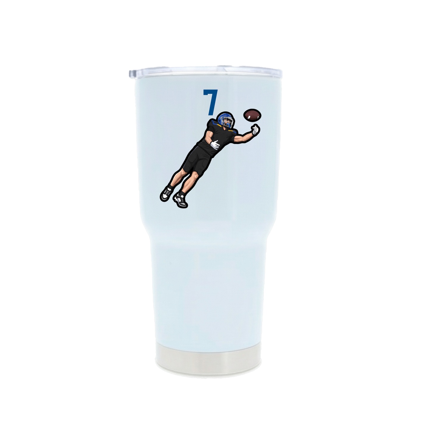 30oz Stainless Steel Tumbler — Number Top in White