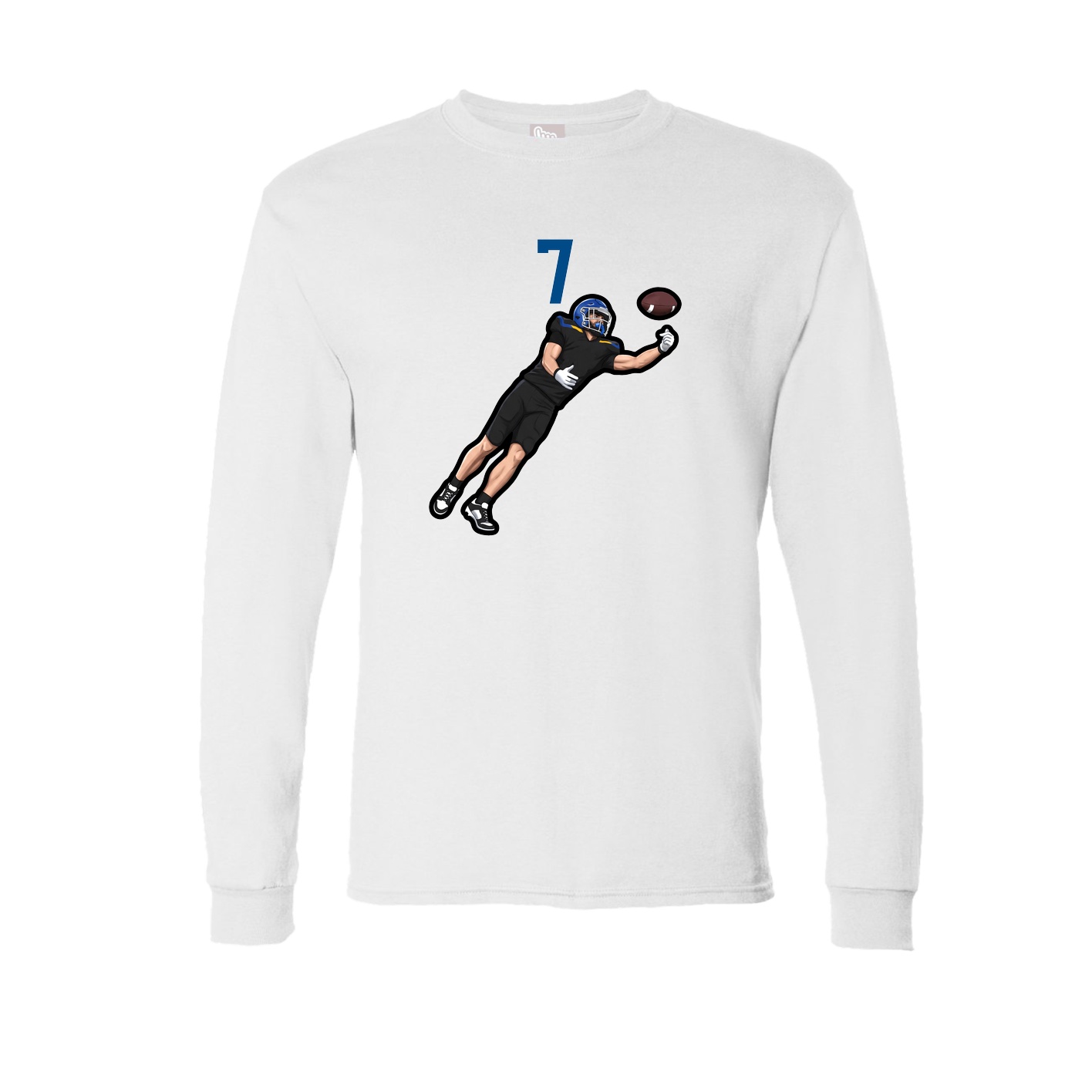Long Sleeve Tee — Number Top in White