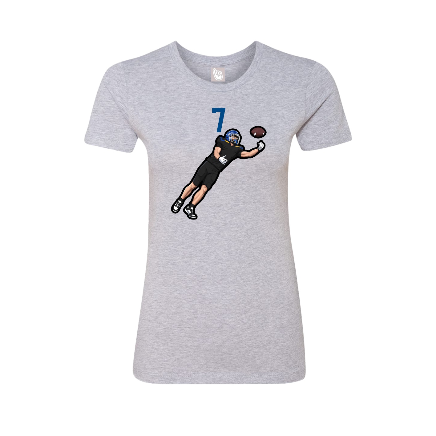 Fitted Women's Tee — Number Top in Grey