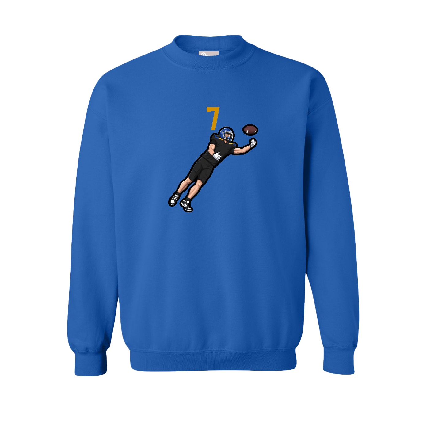 Fleece Crew — Number Top in Royal