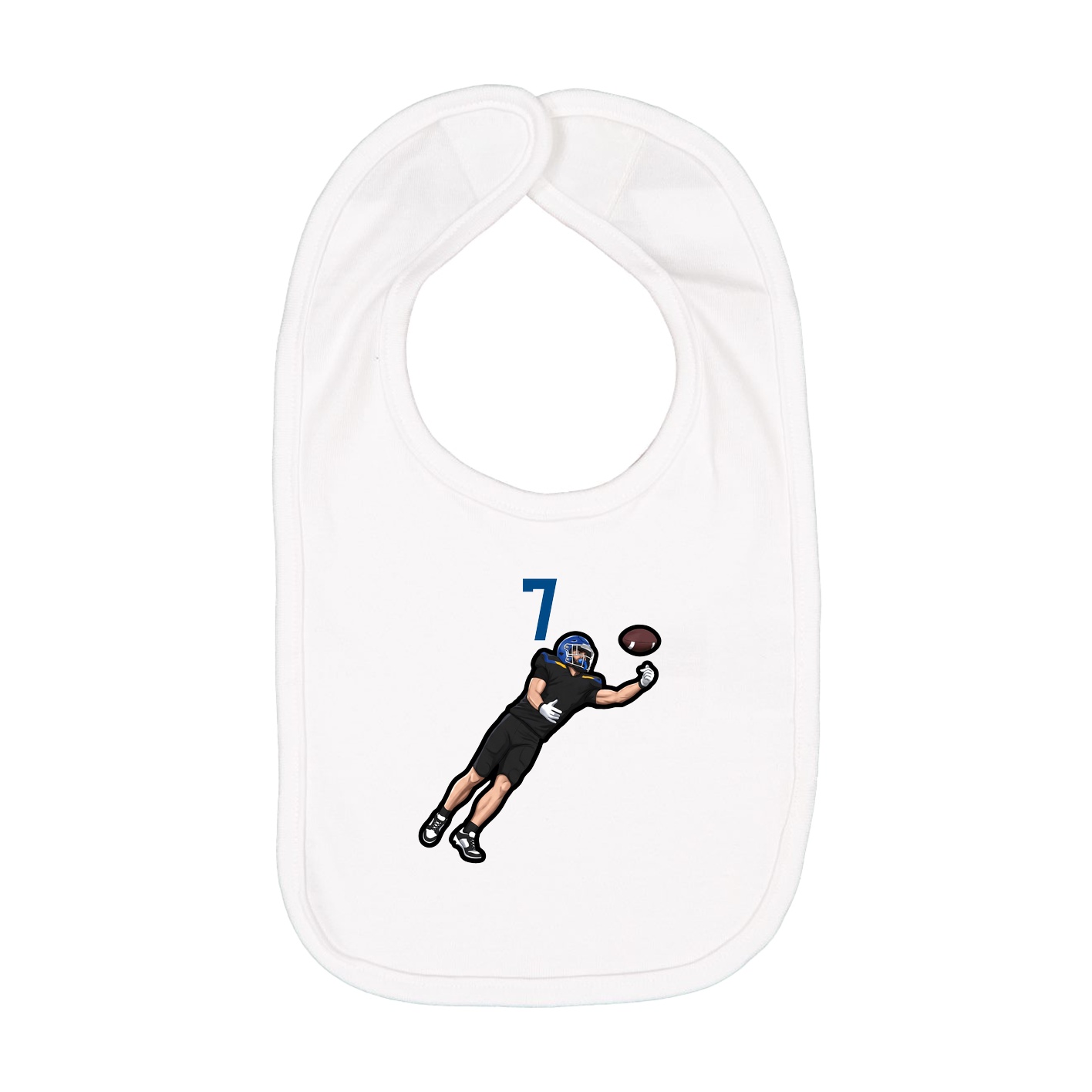 Infant Bib — Number Top in White