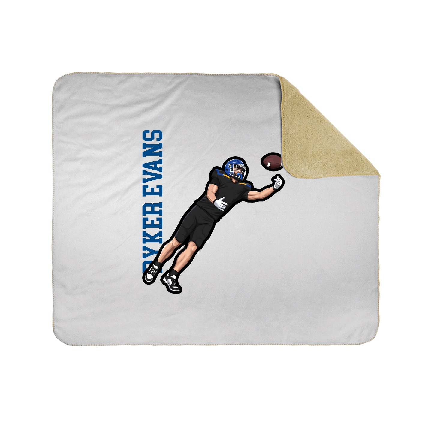 Throw Blanket — Name Vertical in White