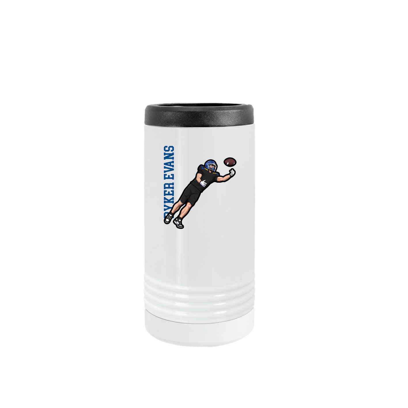 Slim Beverage Holder — Name Vertical in White