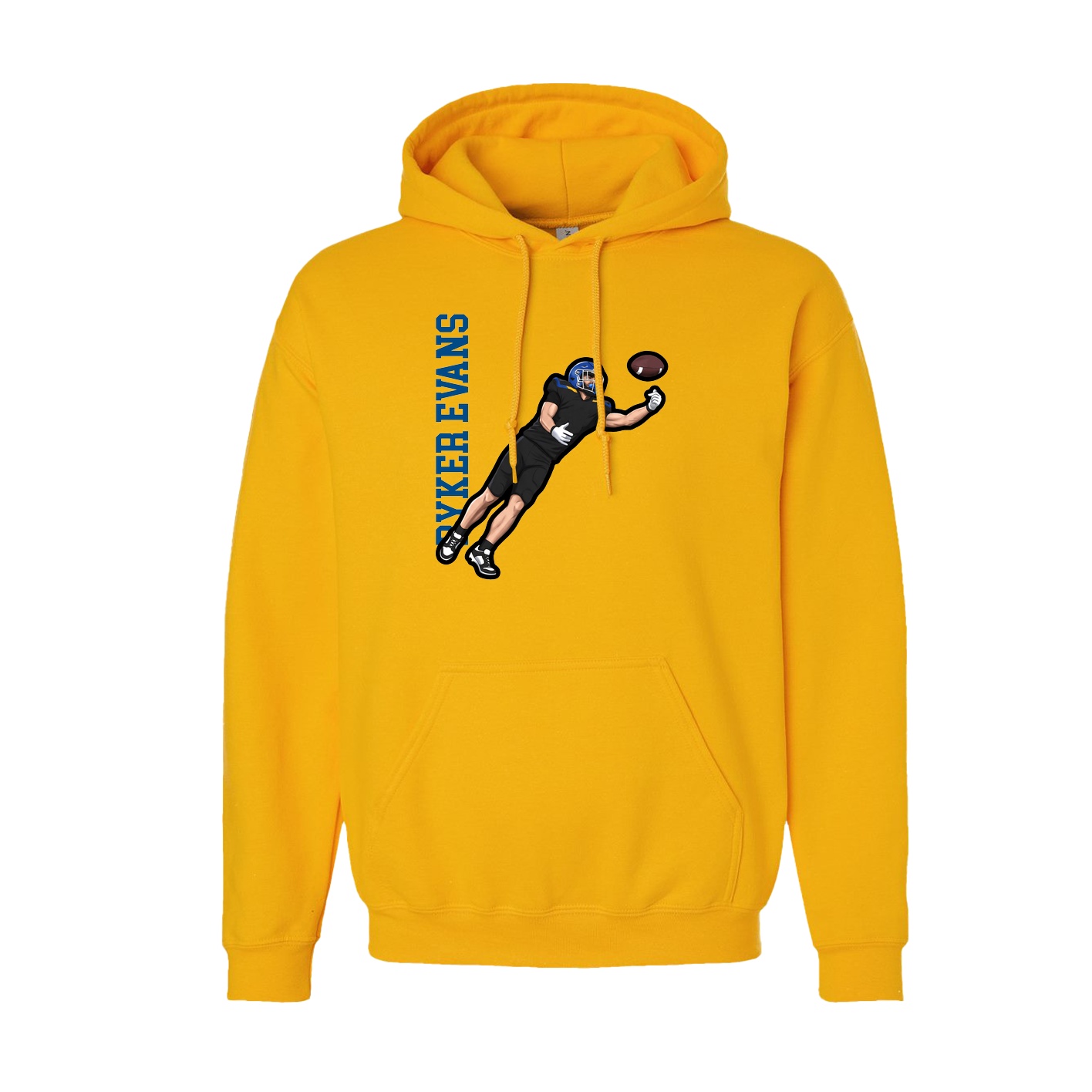 Hoodie — Name Vertical in Gold