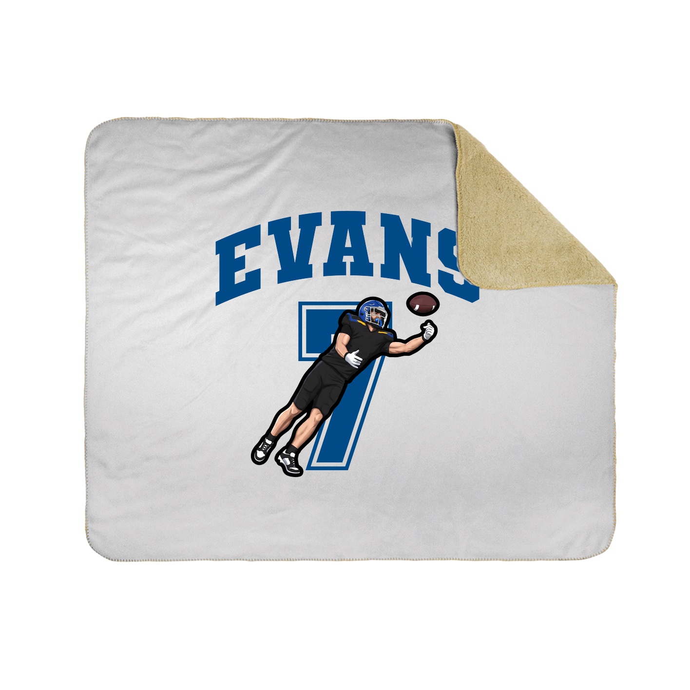 Throw Blanket — Number in White
