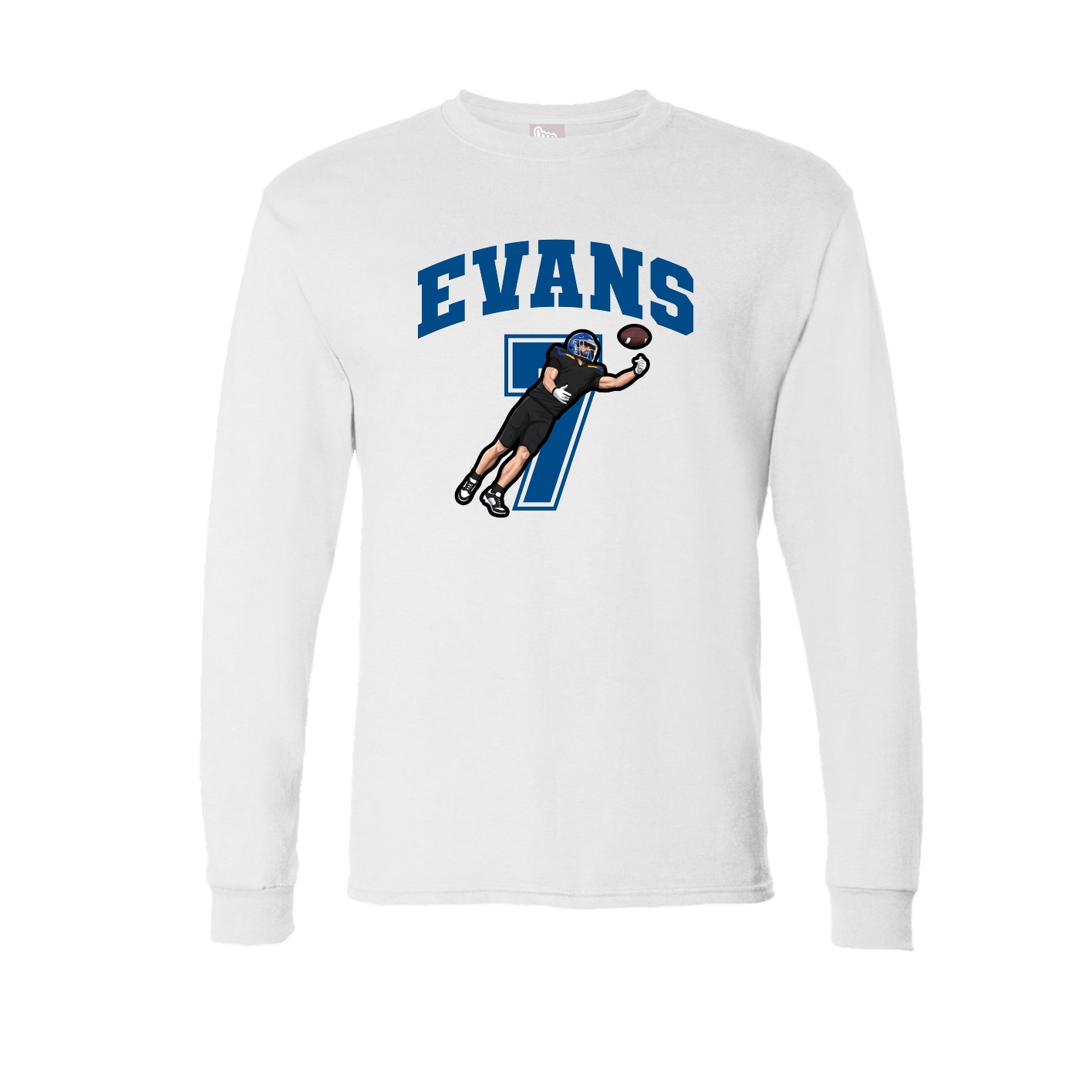 Long Sleeve Tee — Number in White