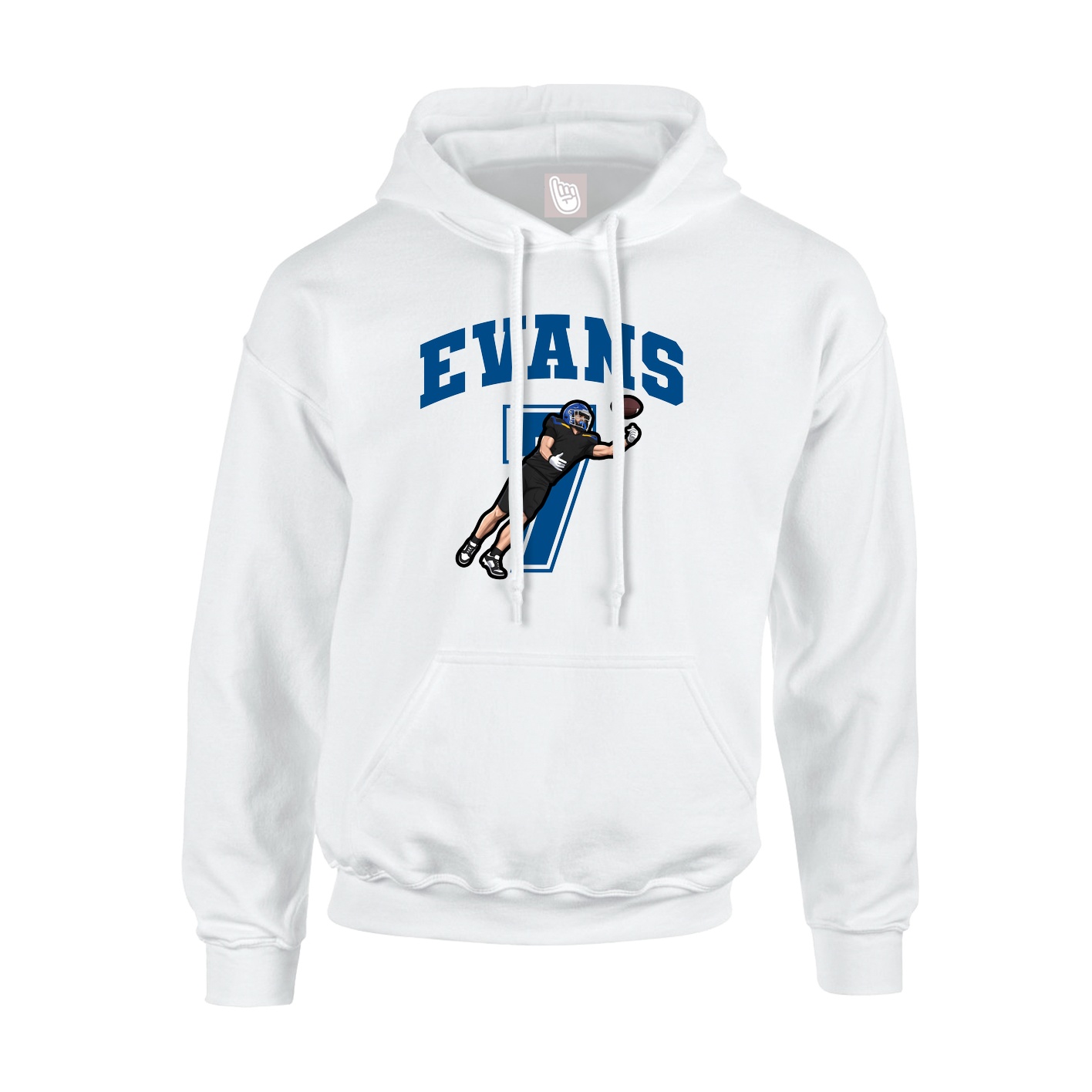 Hoodie — Number in White