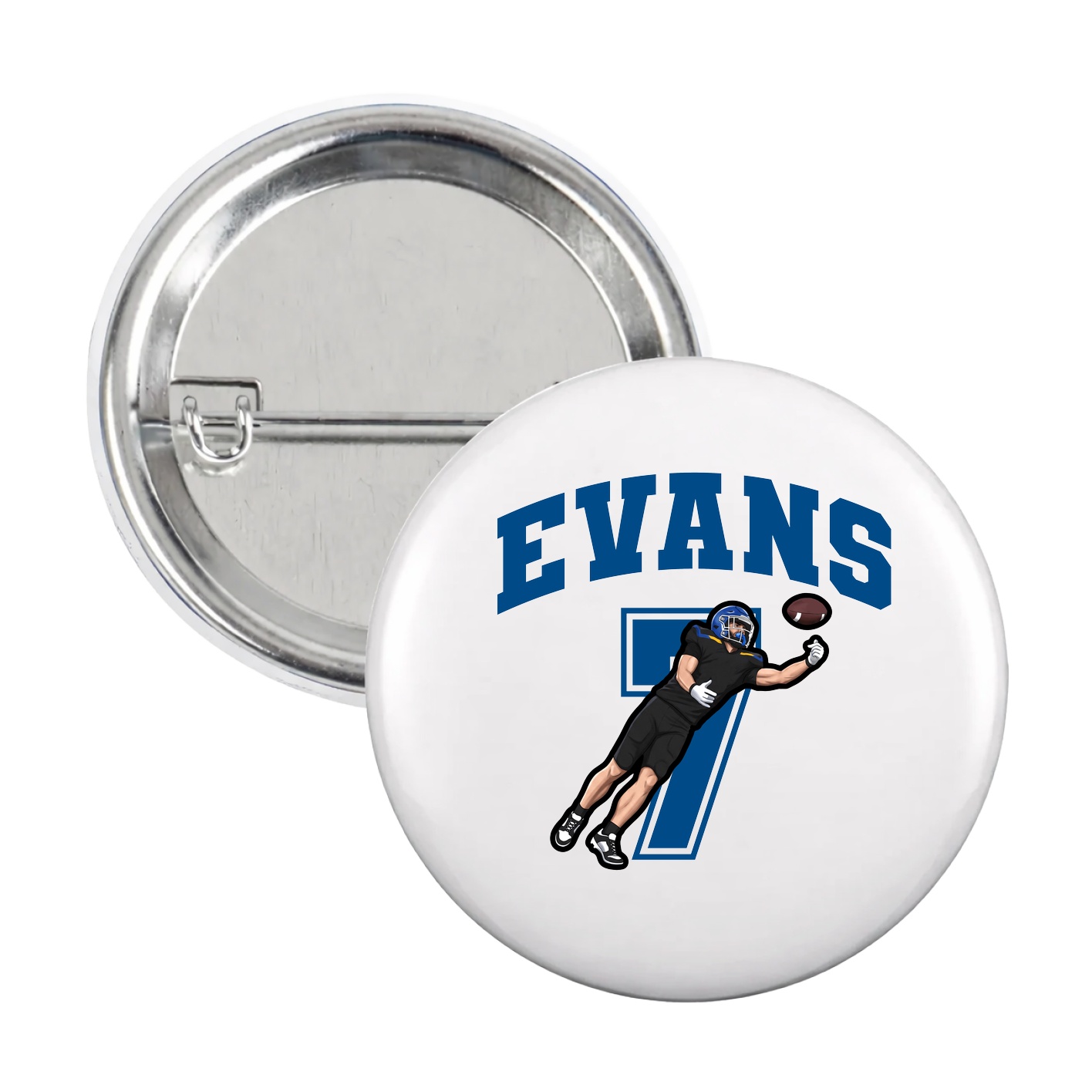 Game Day Button — Number in White