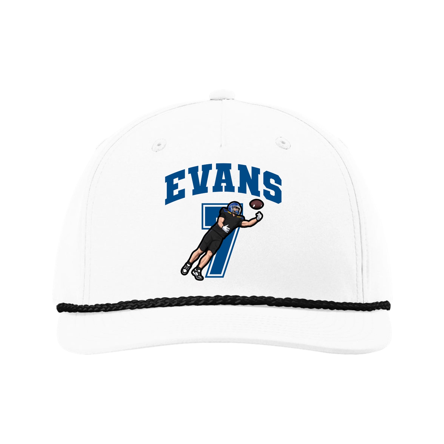 Five-Panel Classic Rope Cap — Number in White