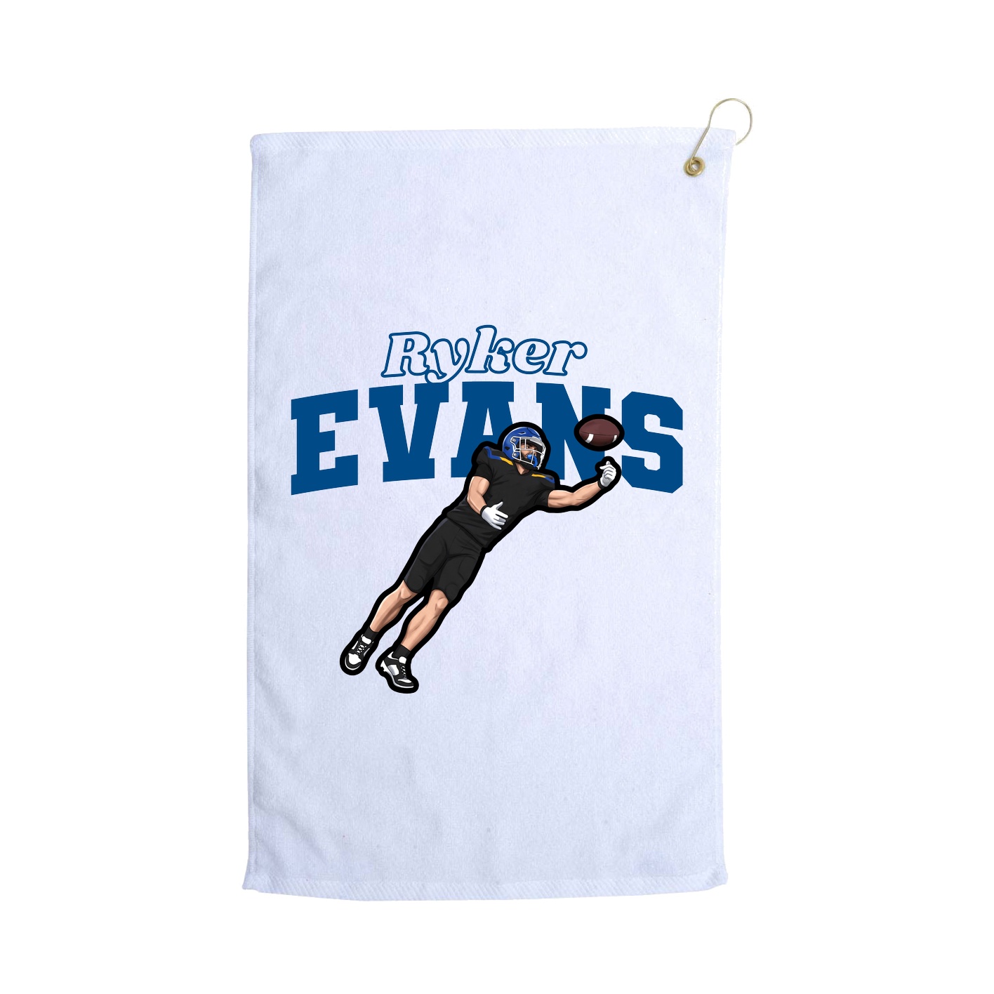 Golf Towel — Name Arch in White