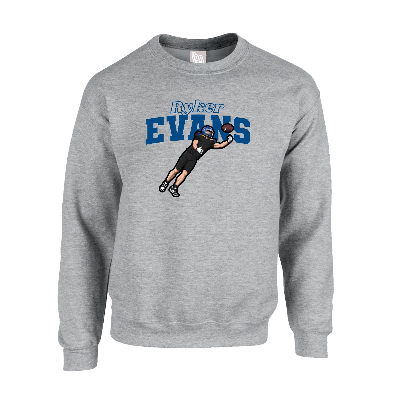 Fleece Crew — Name Arch in Grey