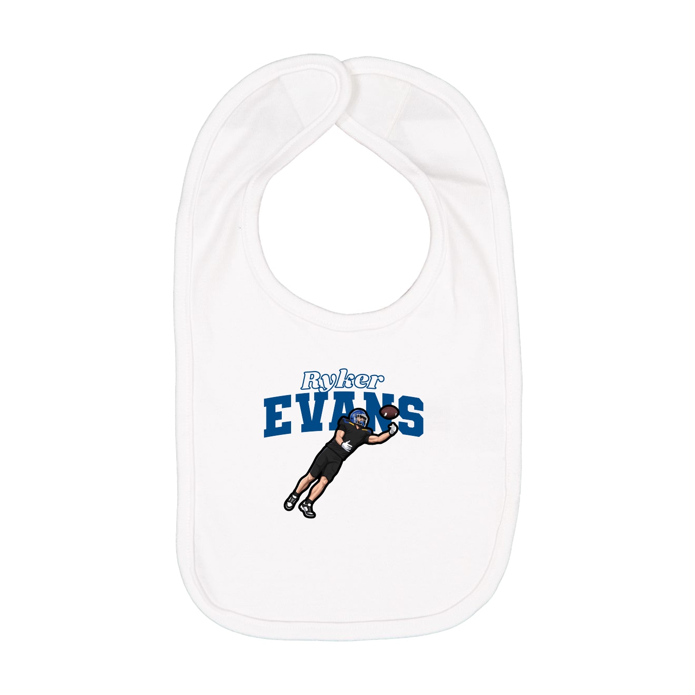 Infant Bib — Name Arch in White