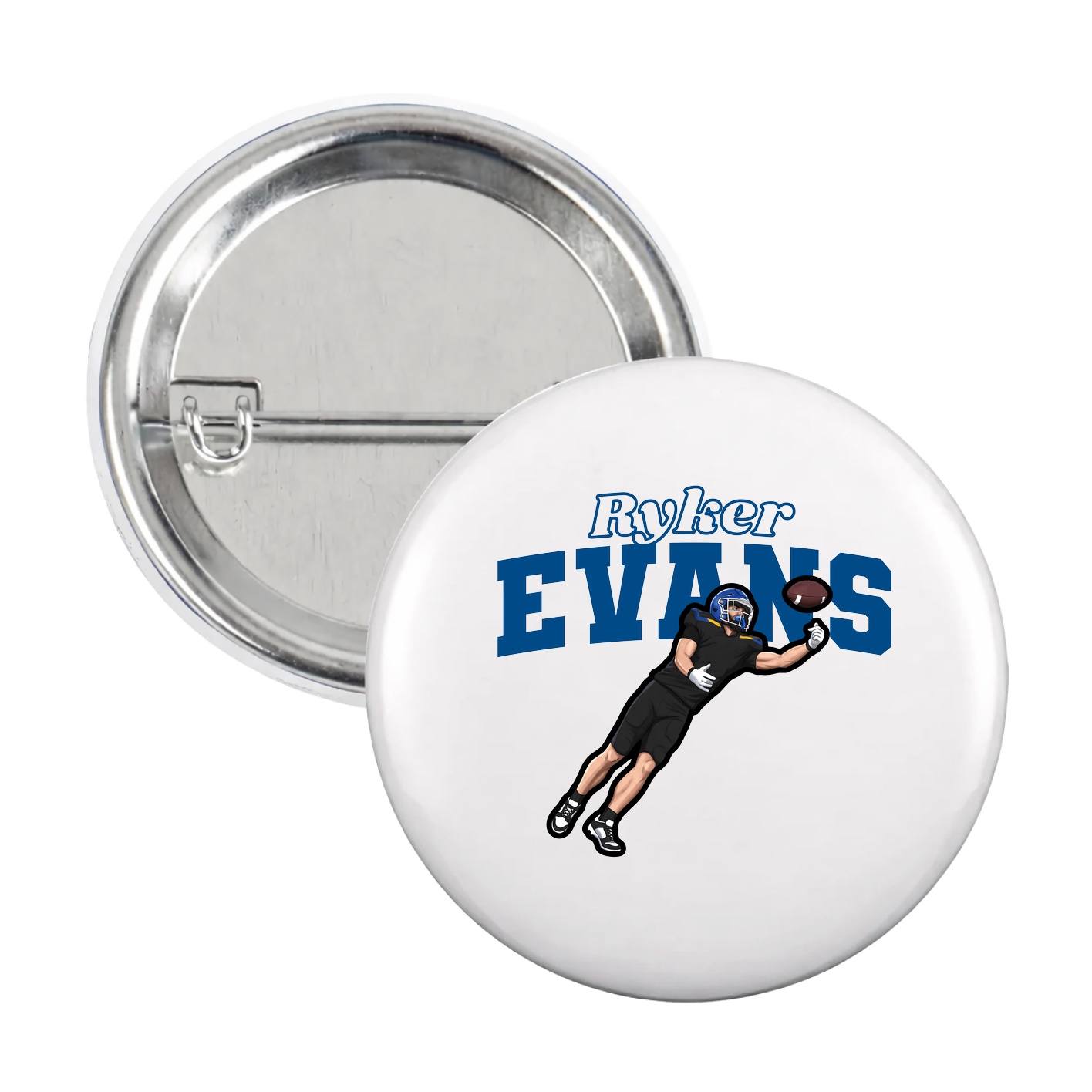 Game Day Button — Name Arch in White