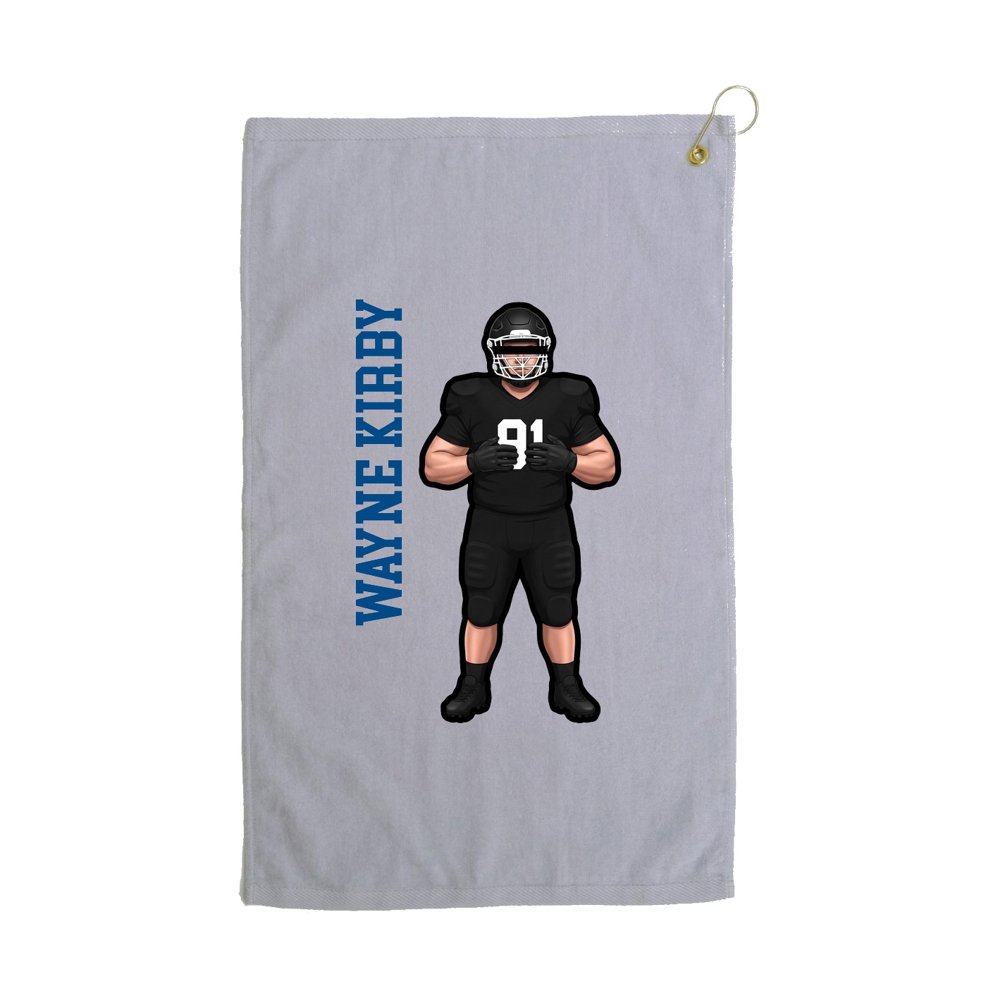 Golf Towel — Name Vertical in Grey