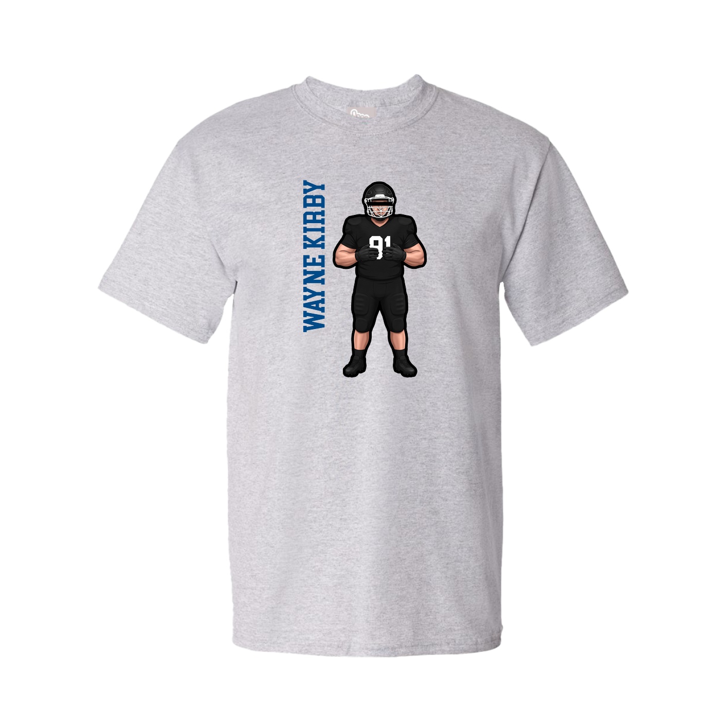 Youth Tee — Name Vertical in Grey
