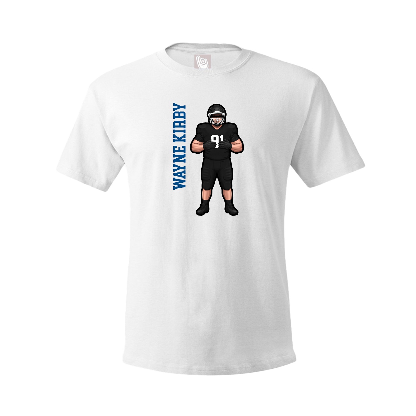 Youth Tee — Name Vertical in White