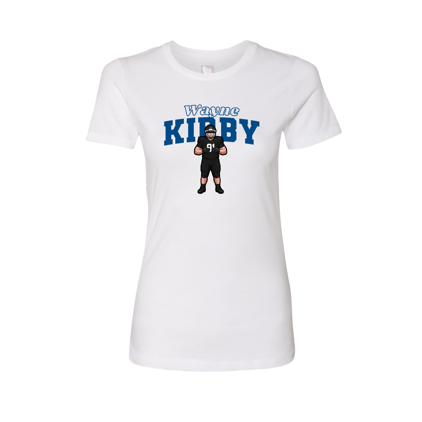 Fitted Women's Tee — Name Arch in White