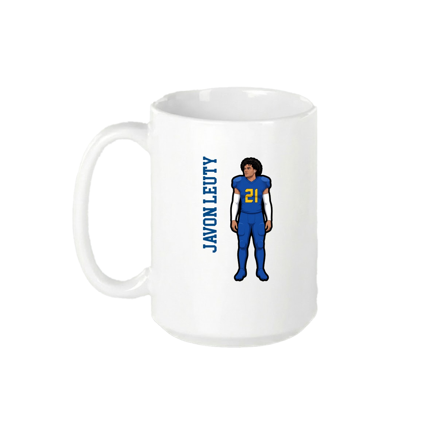 15oz Coffee Mug — Name Vertical in White