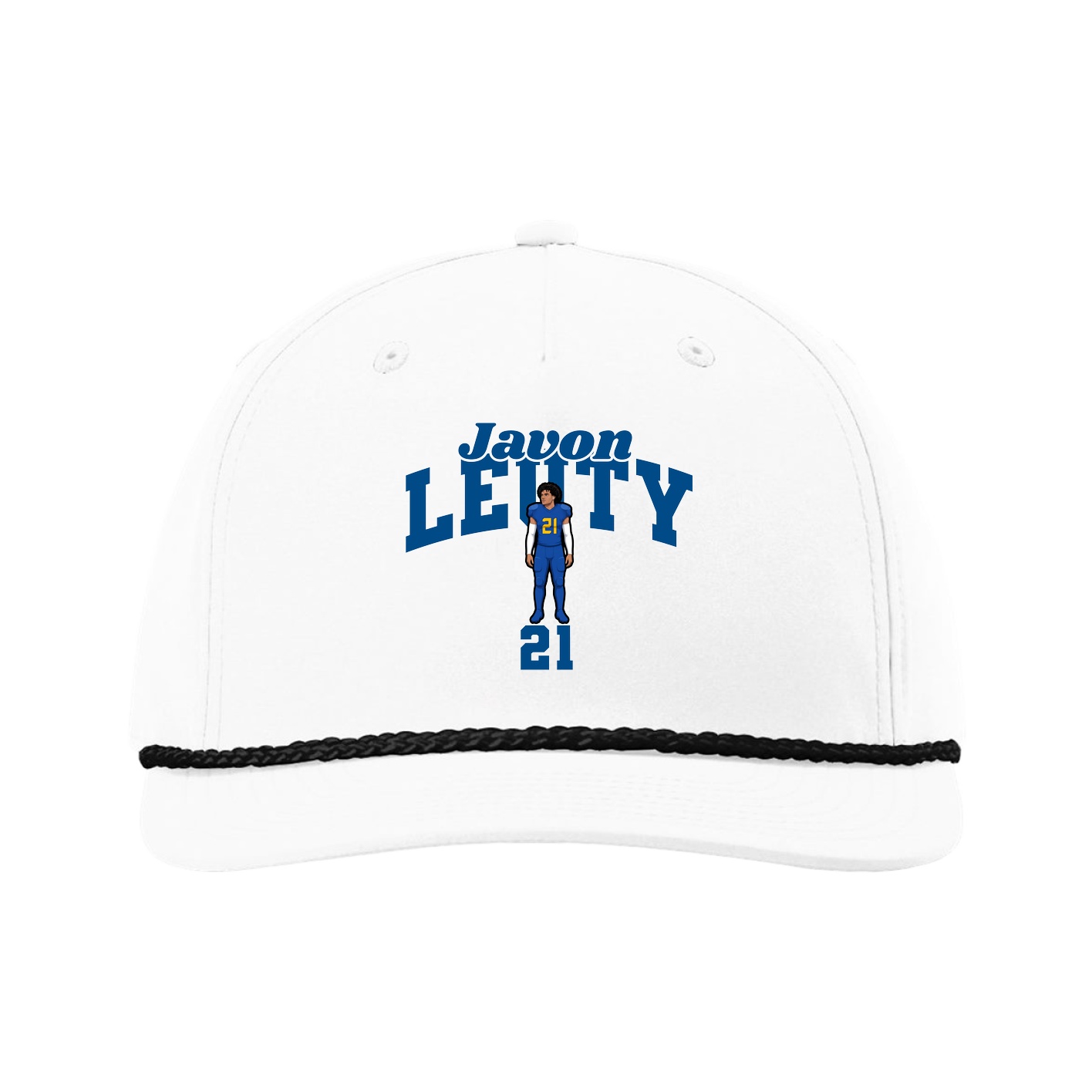Five-Panel Classic Rope Cap — Signature Arch in White