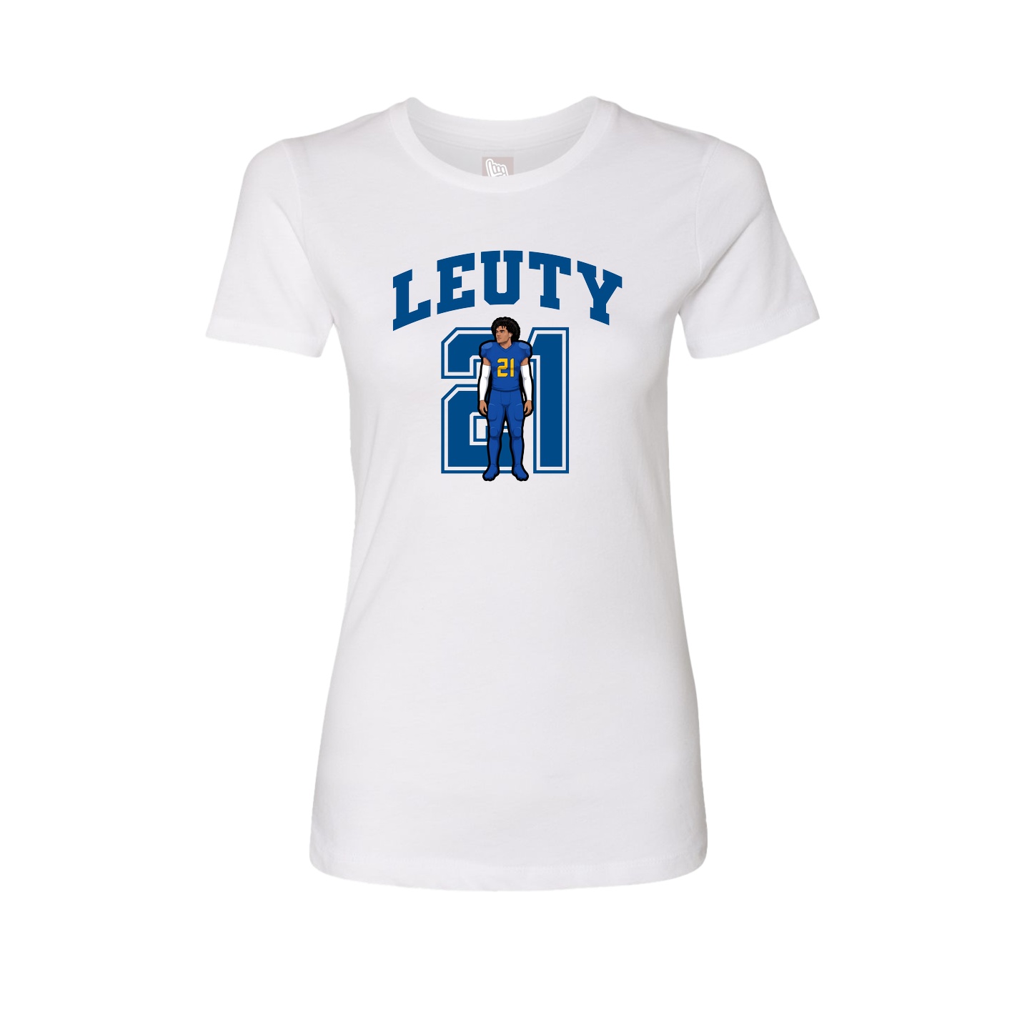 Fitted Women's Tee — Number in White