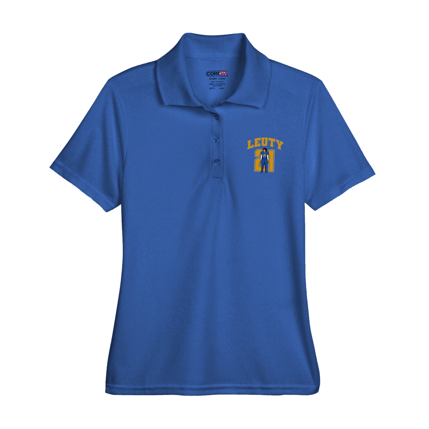 Womens Performance Polo — Number in Royal