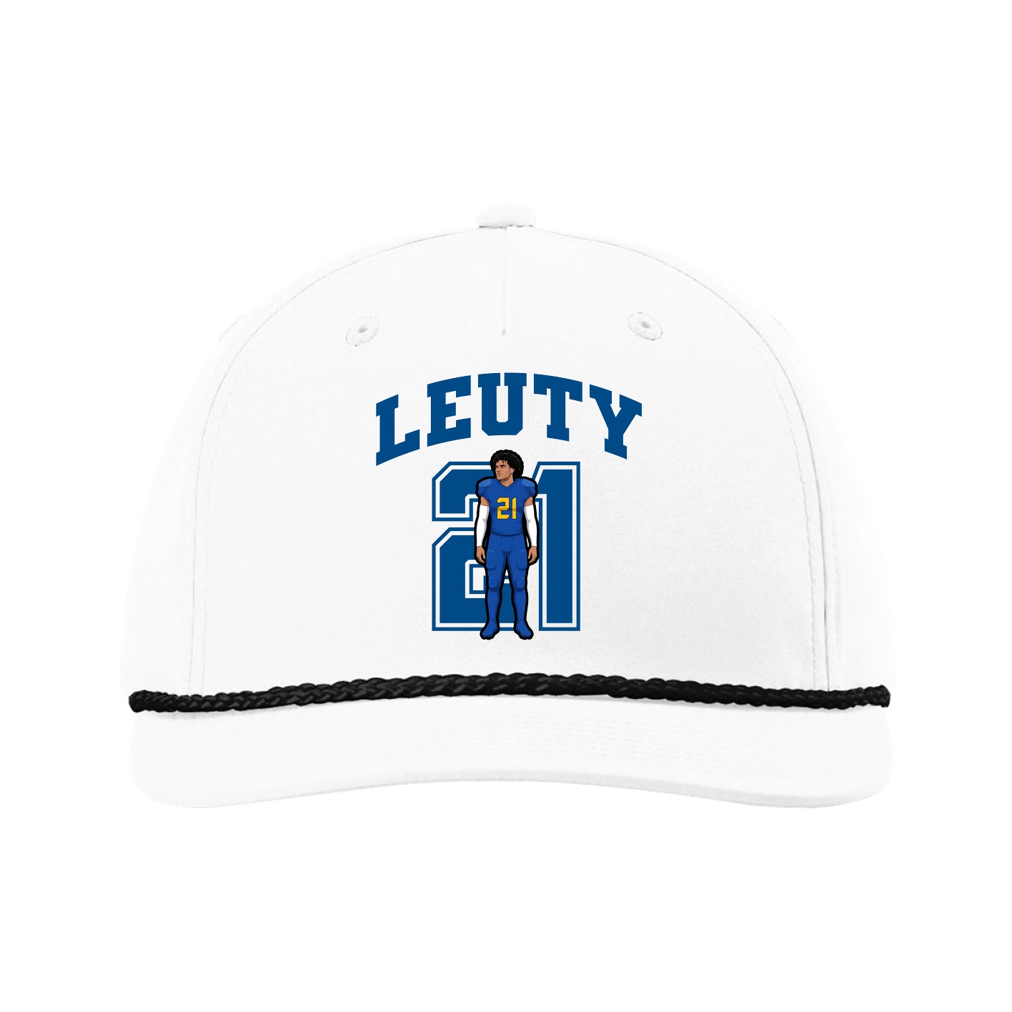 Five-Panel Classic Rope Cap — Number in White
