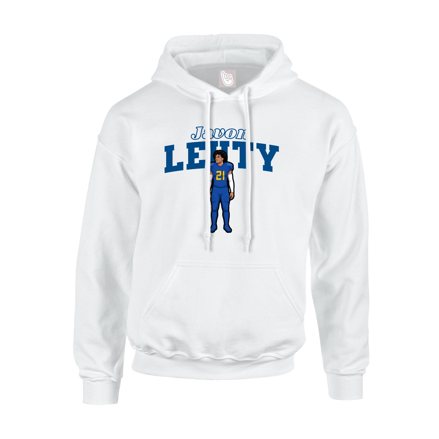 Youth Hoodie — Name Arch in White