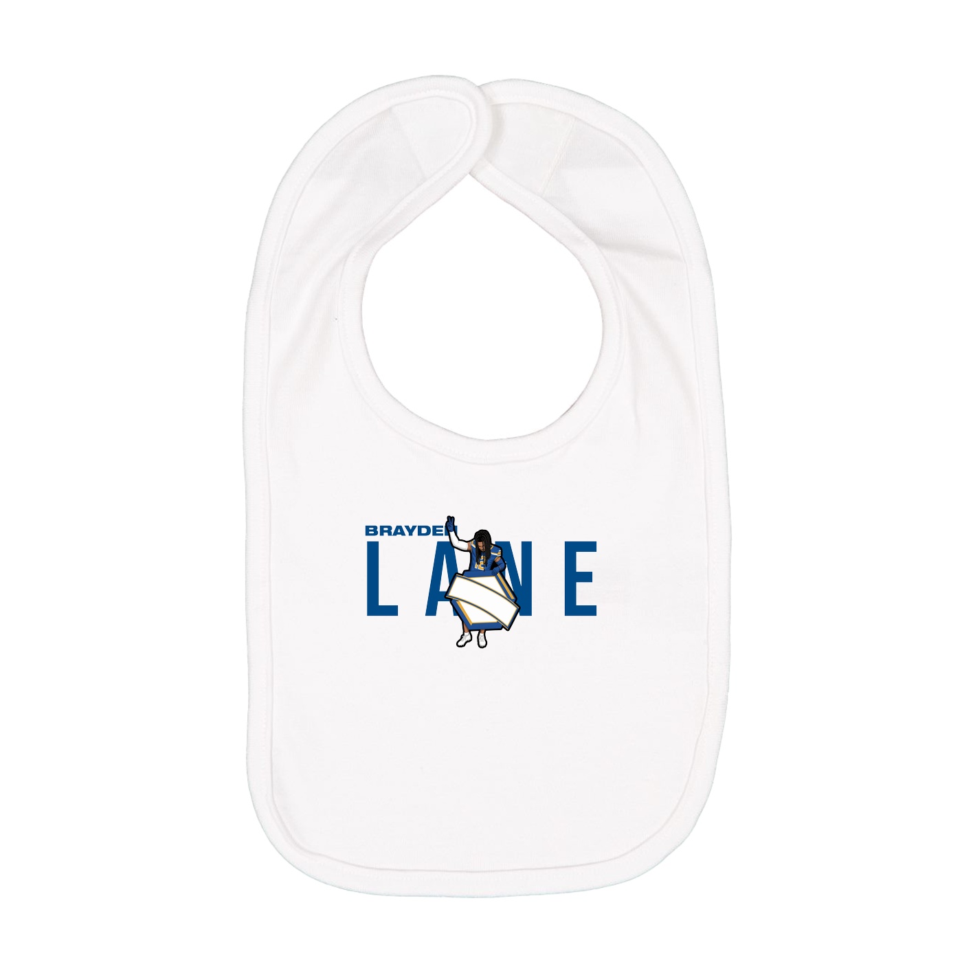 Infant Bib — Player Name in White